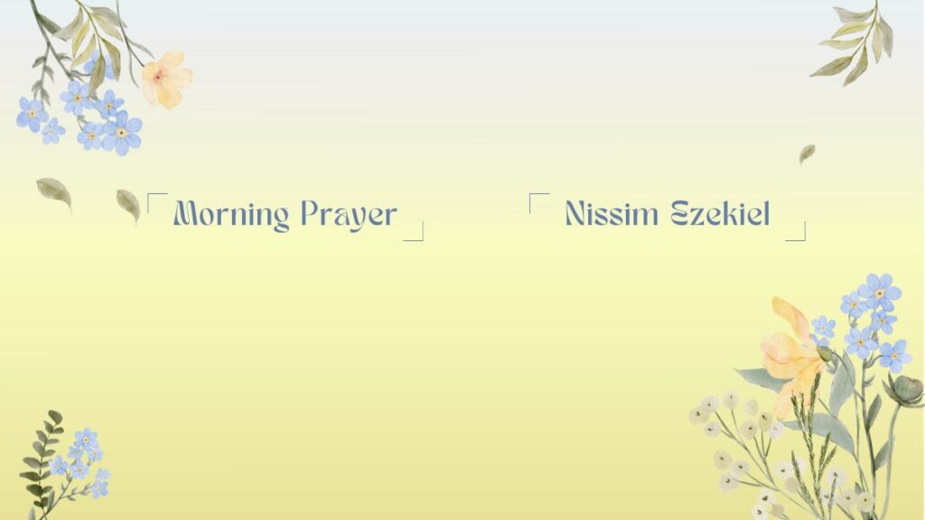 Ezekiel's poetry